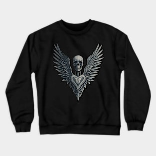 Winged Skeleton Occult Dark Satanic Witchcraft Emo Goth Crewneck Sweatshirt